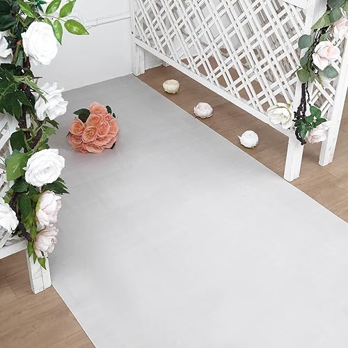 Efavormart - Alfombra de pasillo de PVC de 40 x 100 pies, color blanco, alfombra para fiestas, cumpleaños, banquetes, decoración de restaurantes