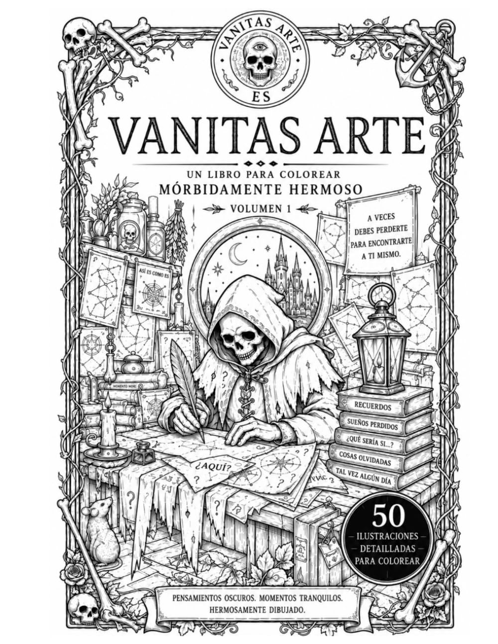 Vanitas Arte - Volumen 1: Un libro para colorear mórbidamente hermoso
