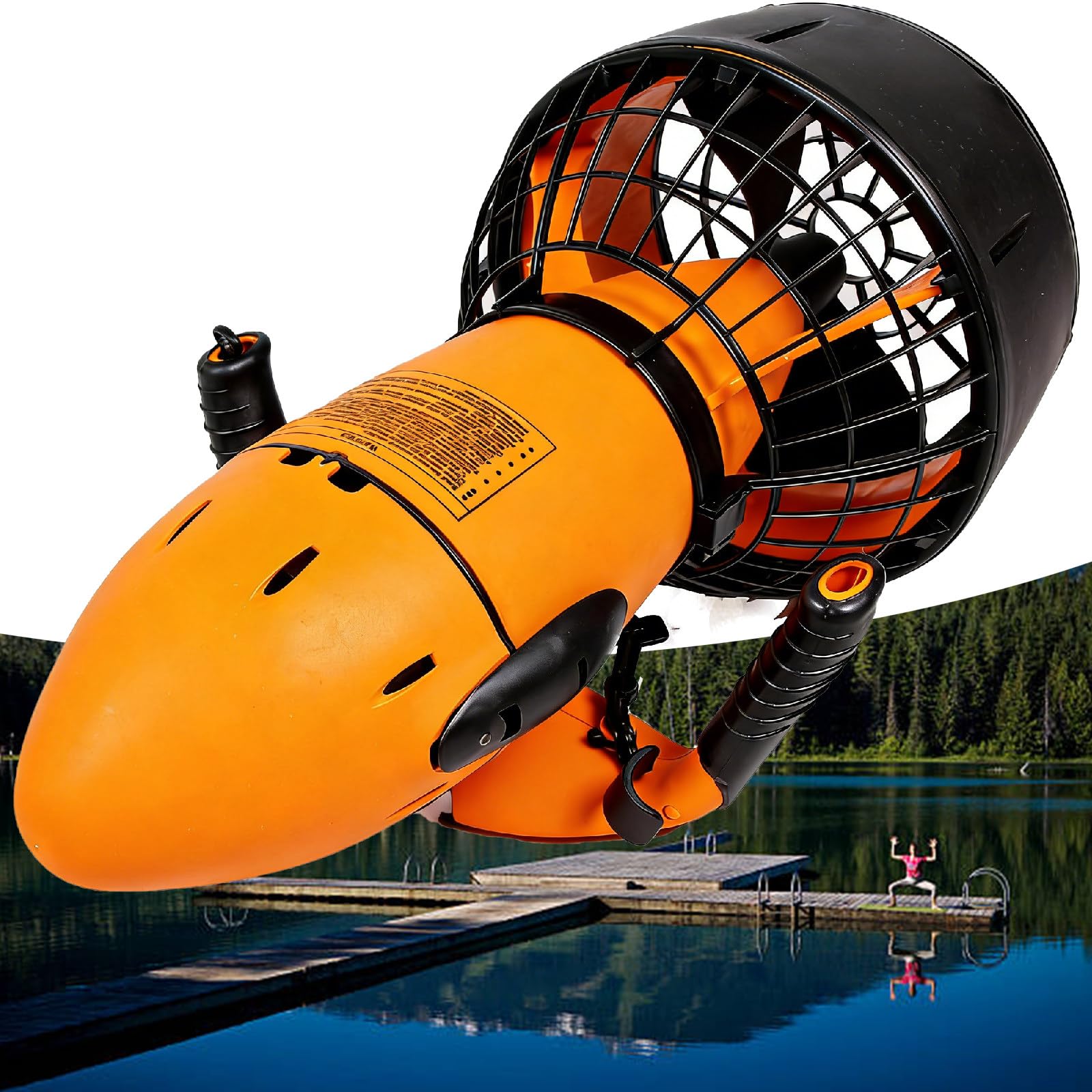 Sushangmao Underwater Thruster Set, Sea Scooter, Lightweight Diving Gear with 300W/500W Brushless Motor Swimming Booster, 3.7mph Dual Speed Water Propulsion, 30M Depth, for Snorkeling 300w