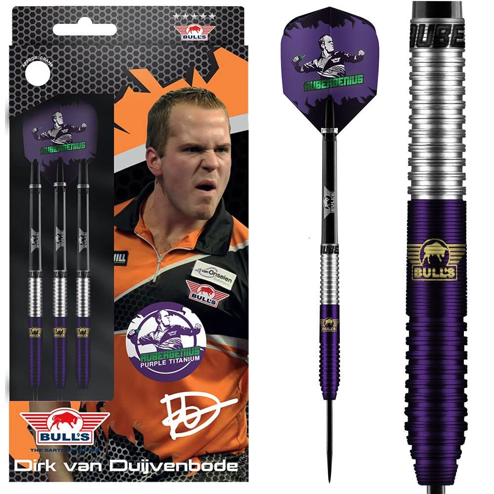 Darts product photo: Bulls Dirk Van Duijvenbode 90% Aubergenius Steel Tip Darts
