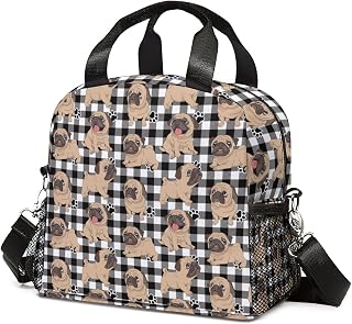 Lunch Bag Insulated Lunch Box Reusable/Washable/Durable Lunchbox Lightweight Lunch Tote Bag (Dogs, One Size)