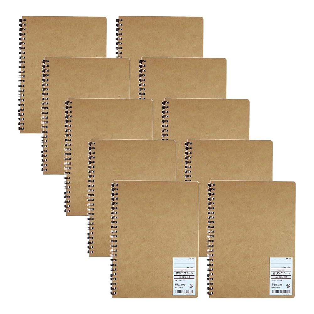 茶色　ノート Amazon | 10個セット 薦田紙工業 SN-290 A5 Wリングノート A罫