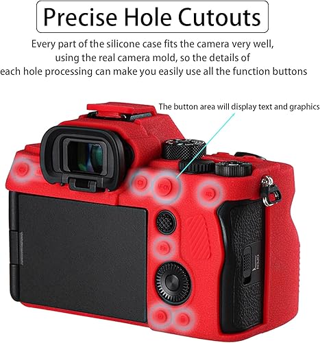 Miniatura 9 de Easy Hood A7RV - Funda para cámara antiarañazos, delgada, de goma de silicona suave, compatible con cámara Sony Alpha 7R V A7RV 7RM5 DSLR (amarillo)