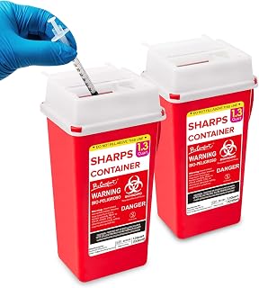 ProComfort Sharps Container 1.3 Quart 2-Pack - Puncture-Resistant Portable Needle Disposal Bin for Home & Travel