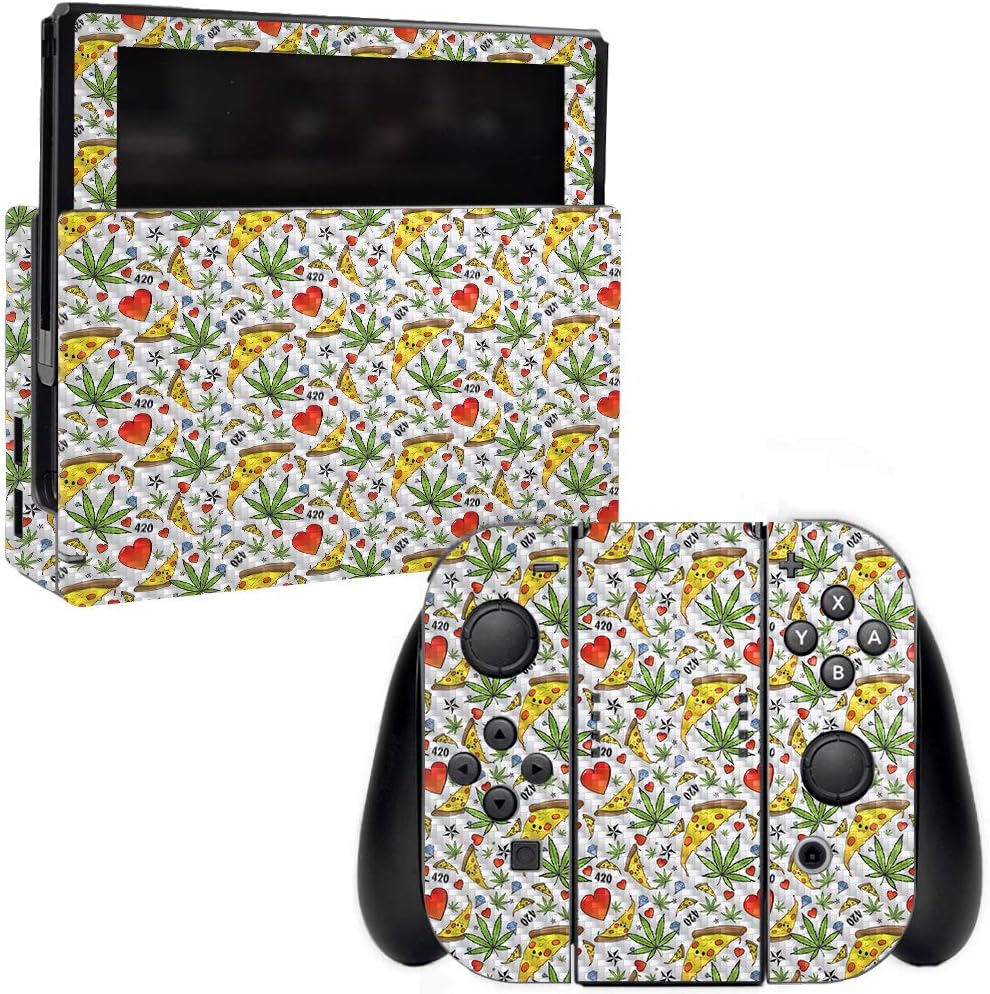 MightySkins Carbon Fiber Skin for Nintendo Switch - Funky Pineapples | Protective, Durable Textured Carbon Fiber Finish | Easy to Apply, Remove, and Change Styles | Made in The USA