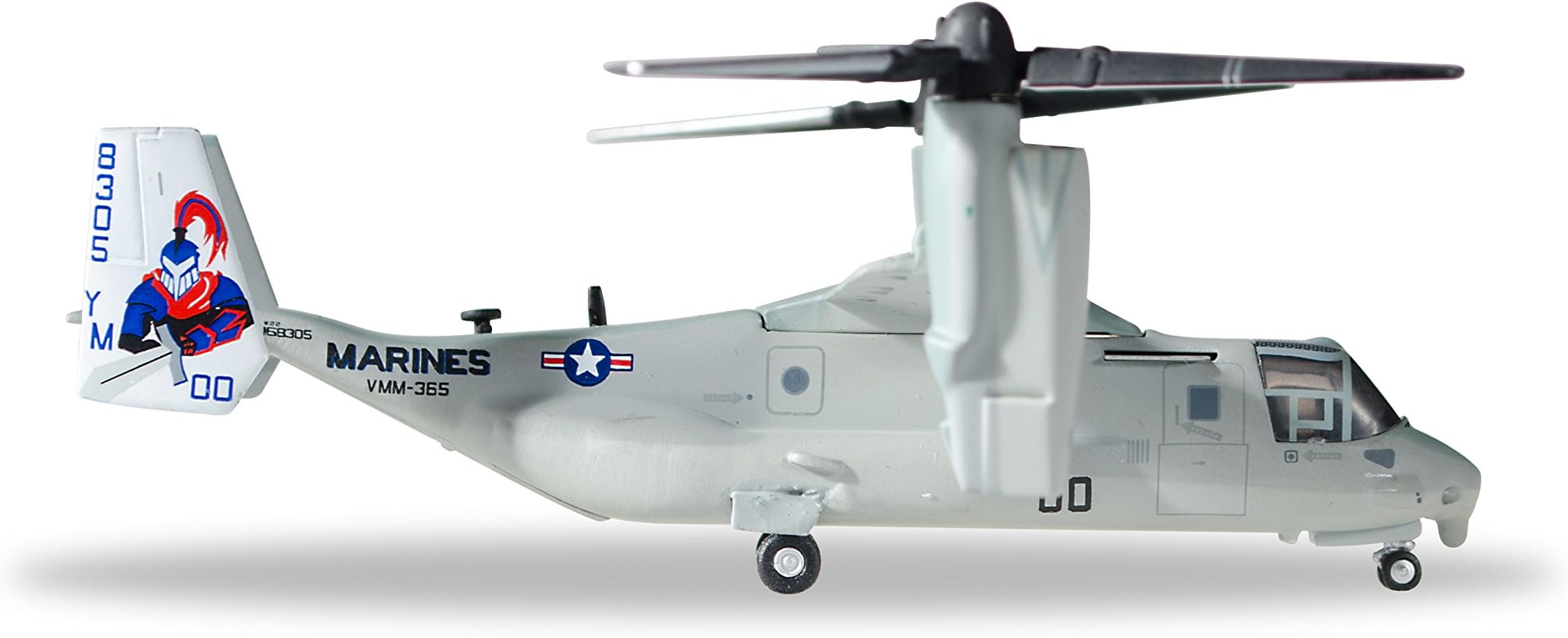 Herpa 558549 Osprey-VMM-365 558549-Vehicle, U.S. Marine Corps Bell/Boeing MV-22 Osprey-VMM-365-168305/00, Blue Knights, Multicolour
