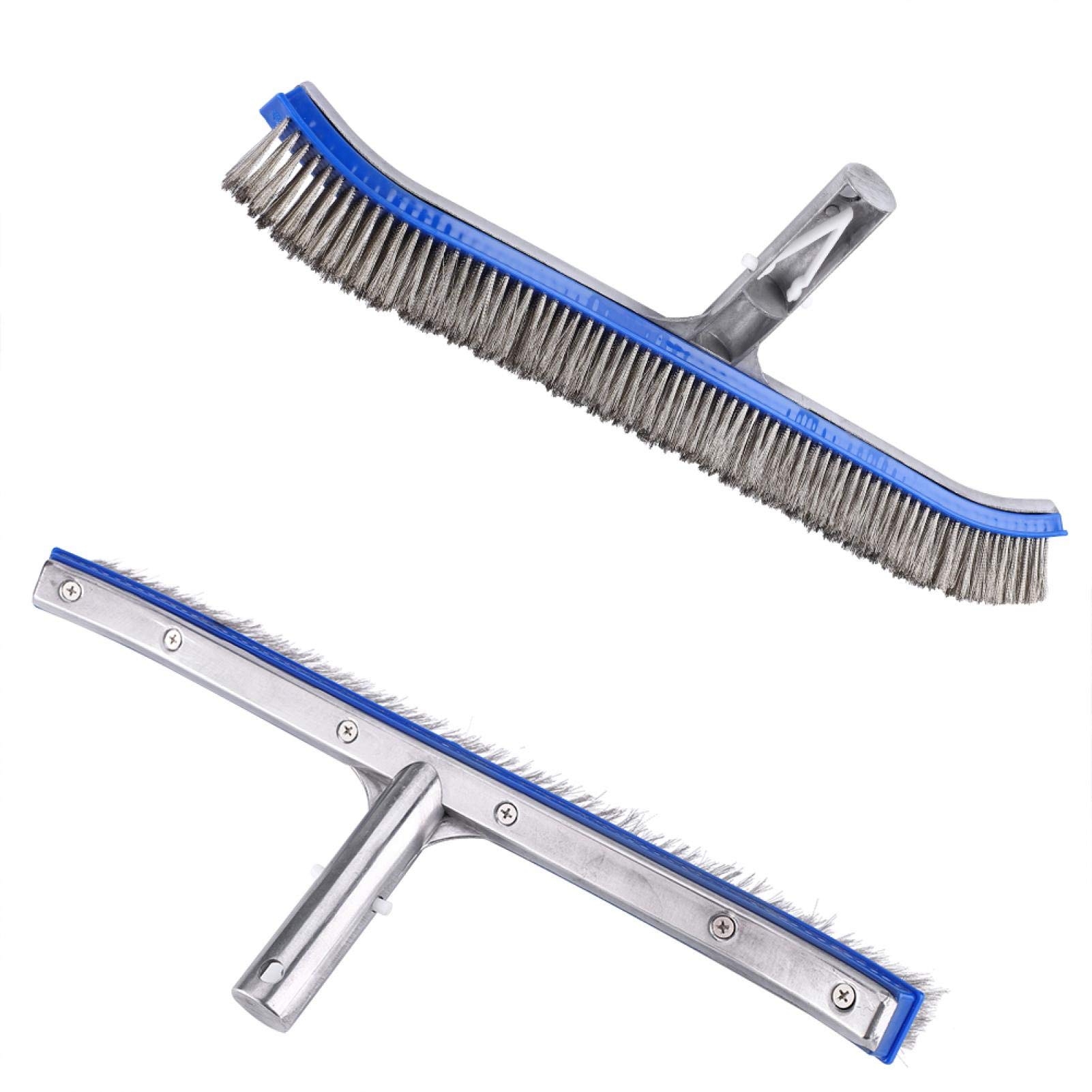 Spazzola per Piscina in Acciaio Inossidabile e Alluminio - Spazzola Pulizia Piscina Professionale per Rivestimenti e Pareti - Accessori Nuoto e Manutenzione Piscina
