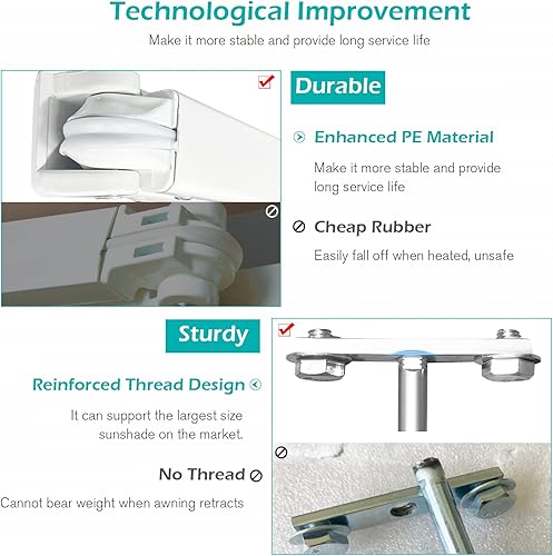 Vista 2 de AECOJOY Toldo Retráctil para Patio de 13'×10' Toldo de Sombra Solar Cubierta de Toldo Toldo para Patio Exterior Sunsetter Toldos de Cubierta