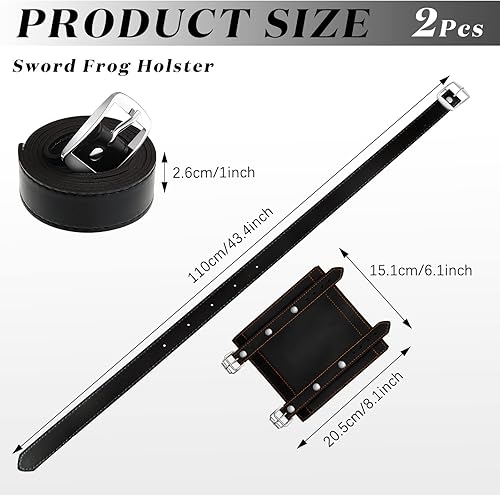 Miniatura 2 de 2 piezas Katana espada soporte de cuero funda cinturón de vaina  Funda ajustable de dos hebillas