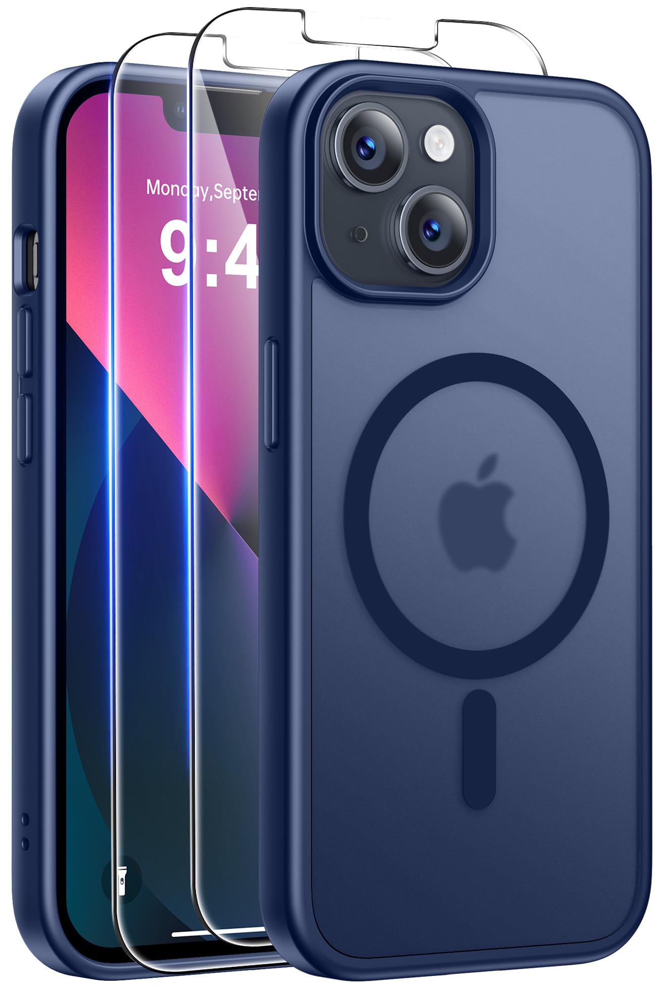 Qasyfanc Magnetic for iPhone 15 Case with 2 Tempered Glass Screen Protector, Compatible with MagSafe, Full Camera Protection, [Anti-Yellowing] Shockproof Protection Phone Case, Clear — view 17