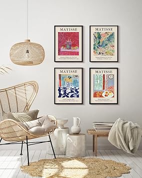 HUARCEY Metal Framed Canvas Wall Hanging Decor Still Life
