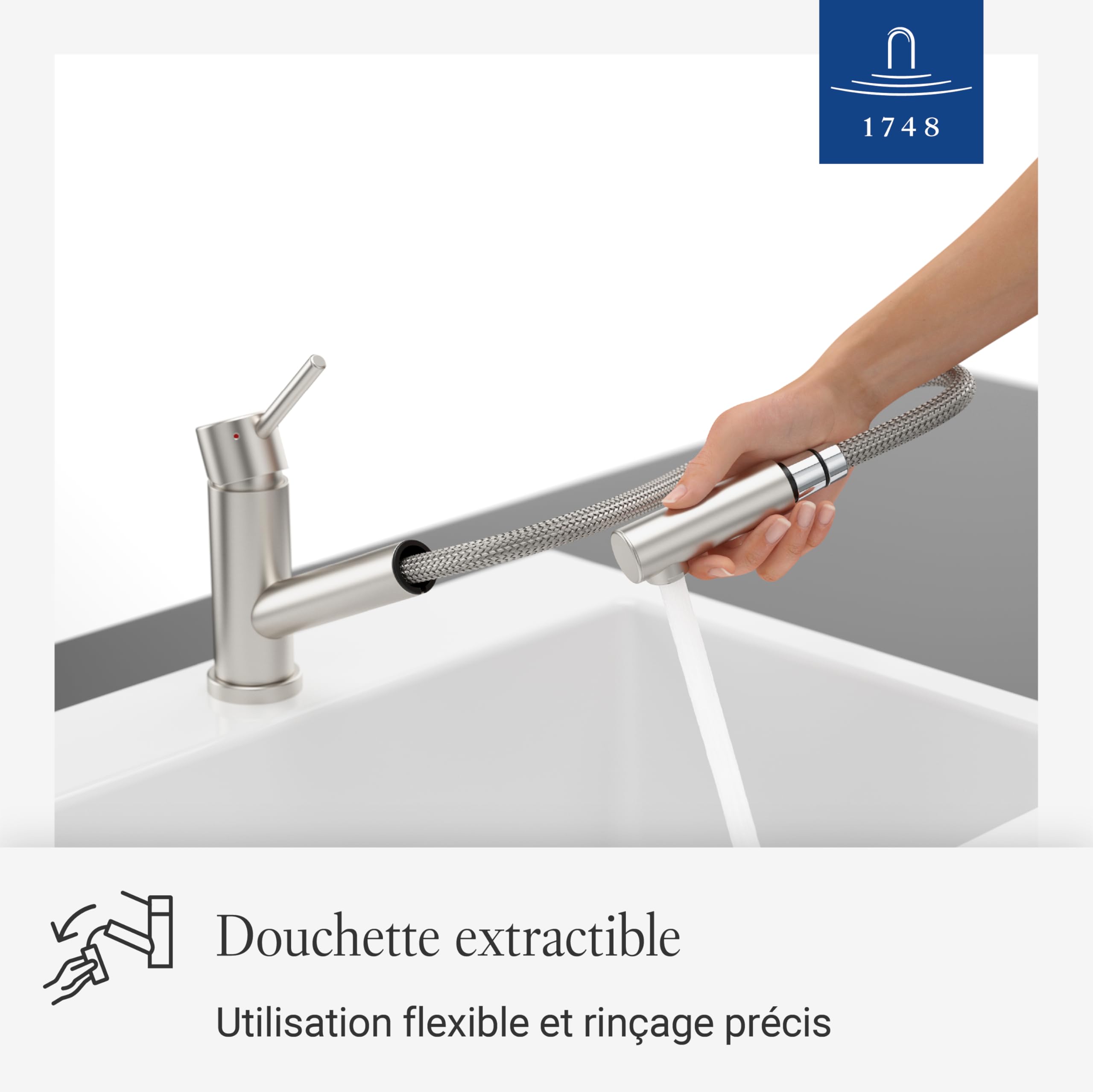 Villeroy & Boch Como Shower Window robinetterie de cuisine, 120 mm – Inox