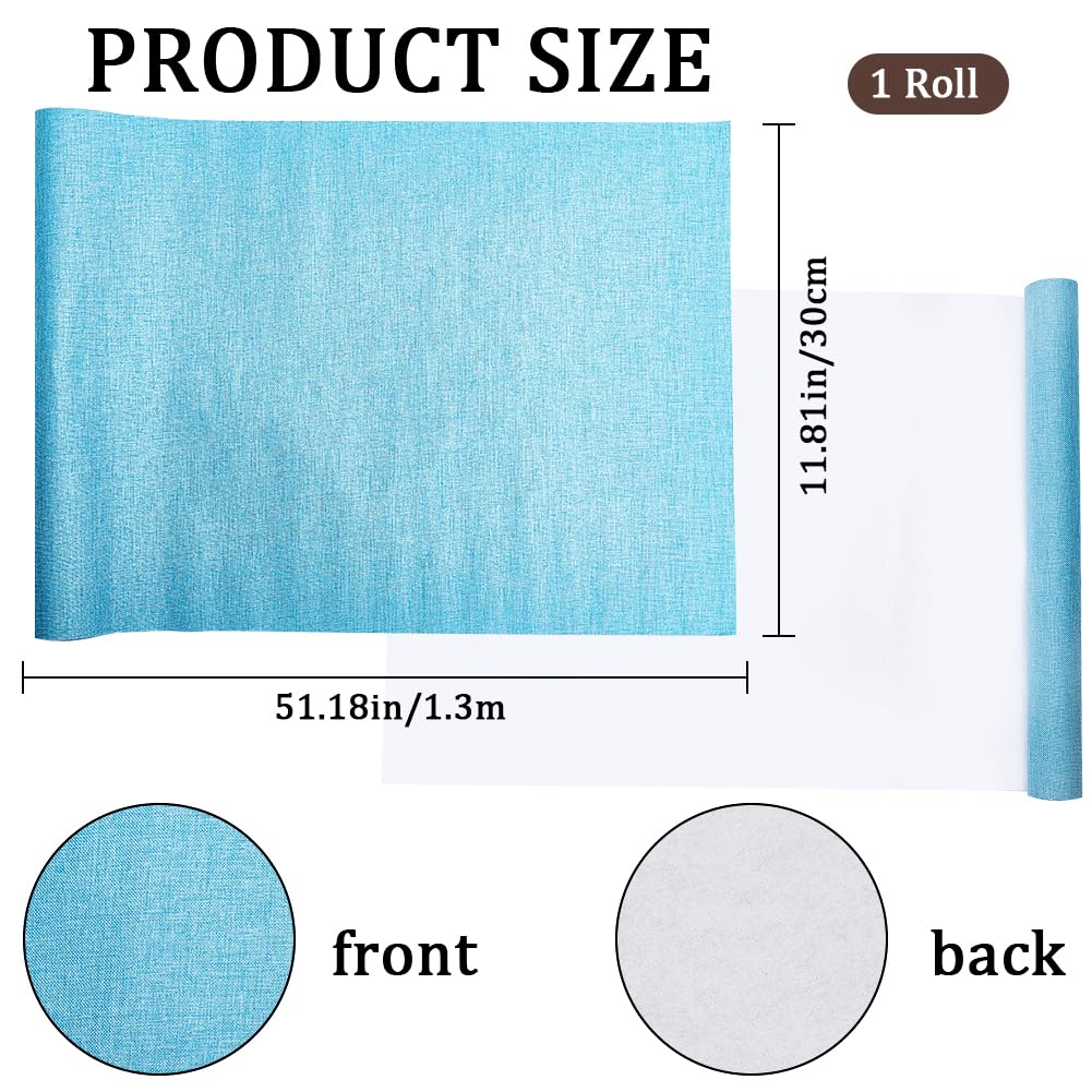 Craspire Tissu De Reliure De Livre Bleu Clair 51 X 11.8 Pouces - Couverture Lin Polyester Pour Scrapbooking Et DIY