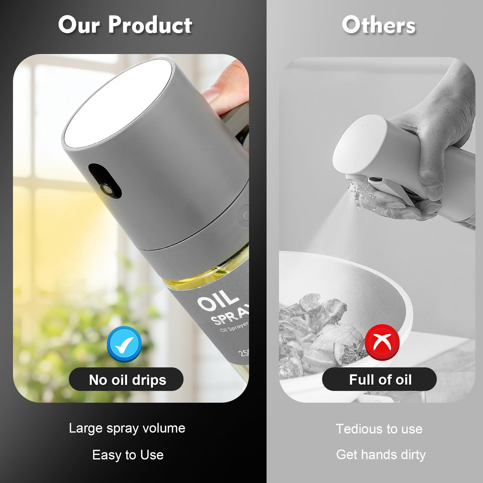 Spruzzatore Olio Vetro 250ml - Nebulizzatore Per Olio D'Oliva, Aceto E Salse - Foto 6