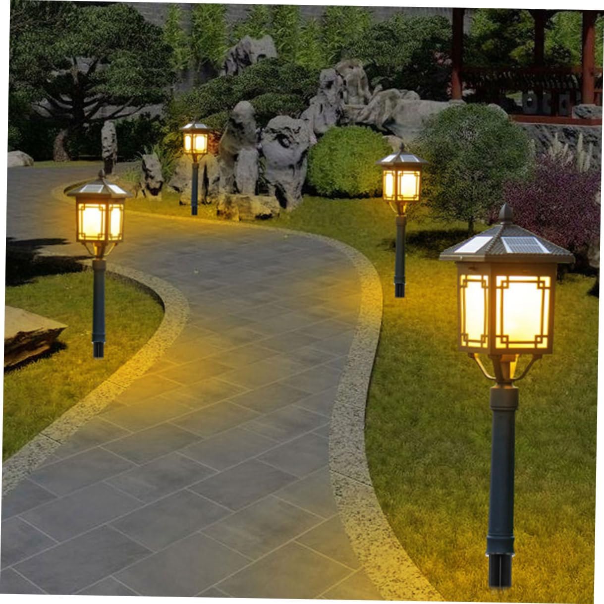 Lawn Light Accessories 15Pcs Solar Light Poles with Stakes and Connector Kit for Outdoor Landscape Path Lighting Extension