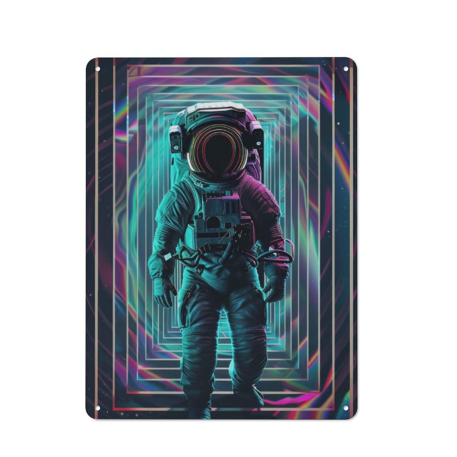 Junmoney Astronaut Space Portal Vintage Printed Metal Sign 40X30cm For Workshop Wall, A Decorative Gift For A Newly Furnished Workshop