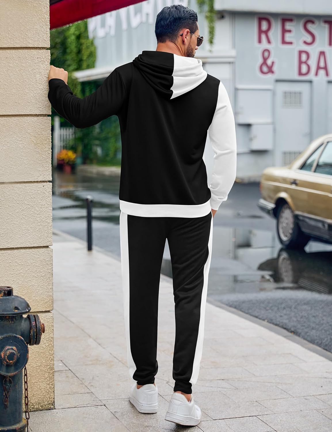 LecGee 2 Piece Men Hoodie Casual Hooded Athletic Tracksui Casual Running Jogging Sport Pants Suit Sets Outfits for men - Image 6