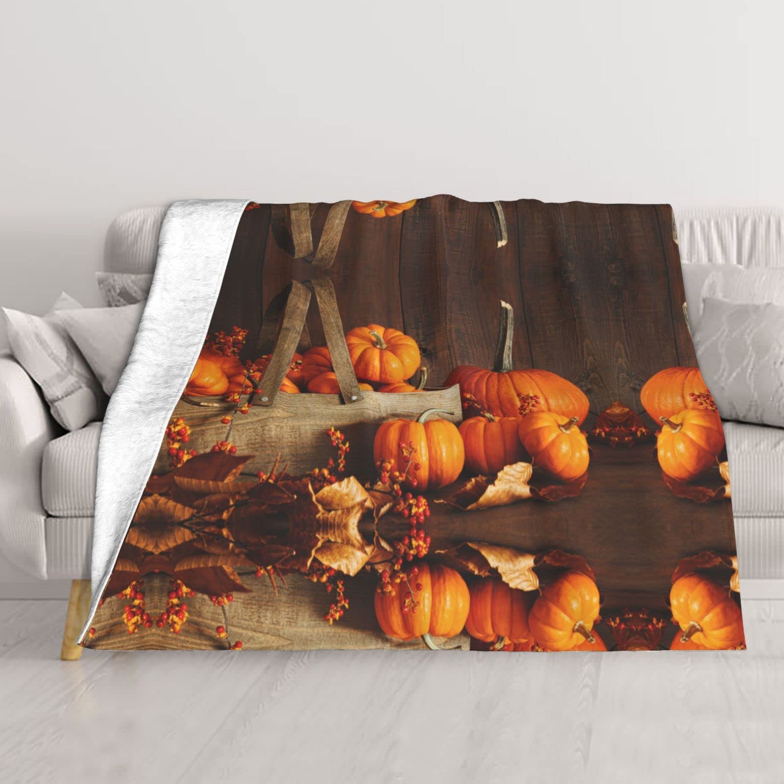 Couverture de climatisation citrouille plaid double couche fini les nuits fraîches