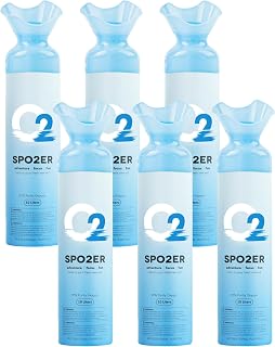 Portable Oxygen Can, 97% Pure O2 Oxygen Tank 10L Canister for Altitude, Recovery, Energy & Health, 6 Cans