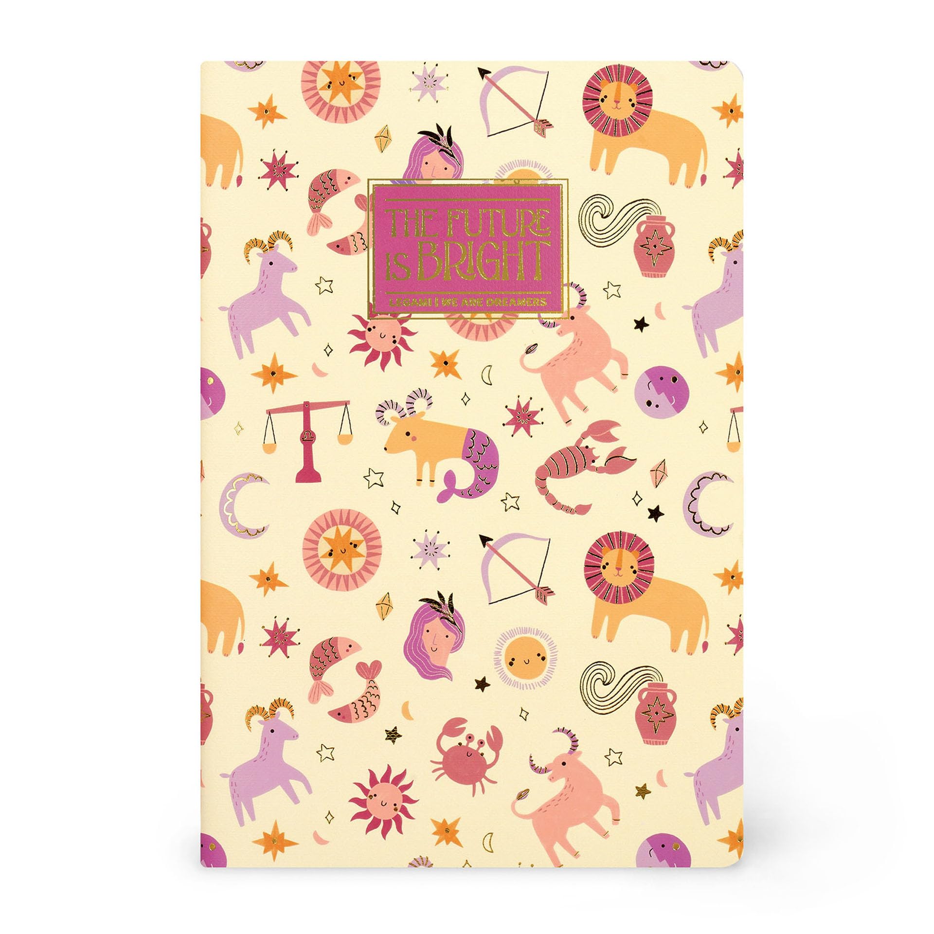 Legami - 7 mm Lined Notebook, Zodiac, B5, Large, FSC Certified Paper, 100 Pages, Singer Stitched Binding, 18.5 x 25 cm