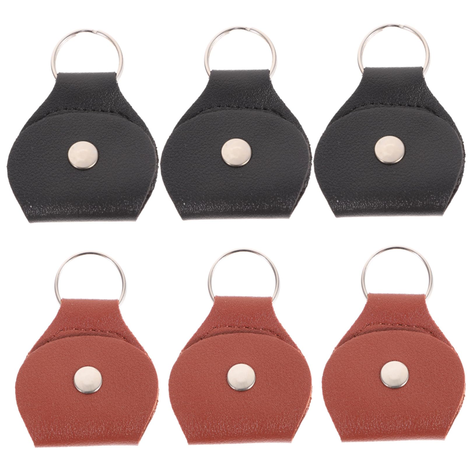 QUMIIRITY 6Pcs Guitar Pick Pouch Durable Leather Plectrum Bag for Storage Chic Design Guitar Pick Holder Lightweight and Compact for Musicians and Guitar Players