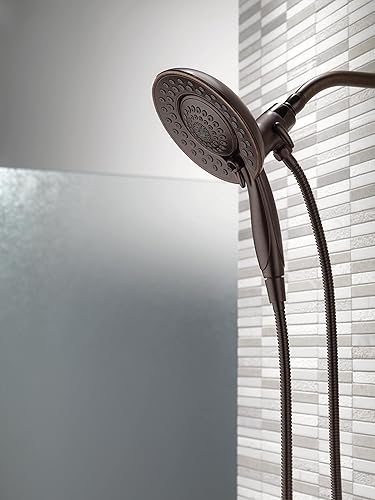 Miniatura 2 de Delta Faucet 5-Spray Touch-Clean In2ition - Cabezal de ducha doble de mano 2 en 1 con manguera bronce veneciano 58569-RB-PK