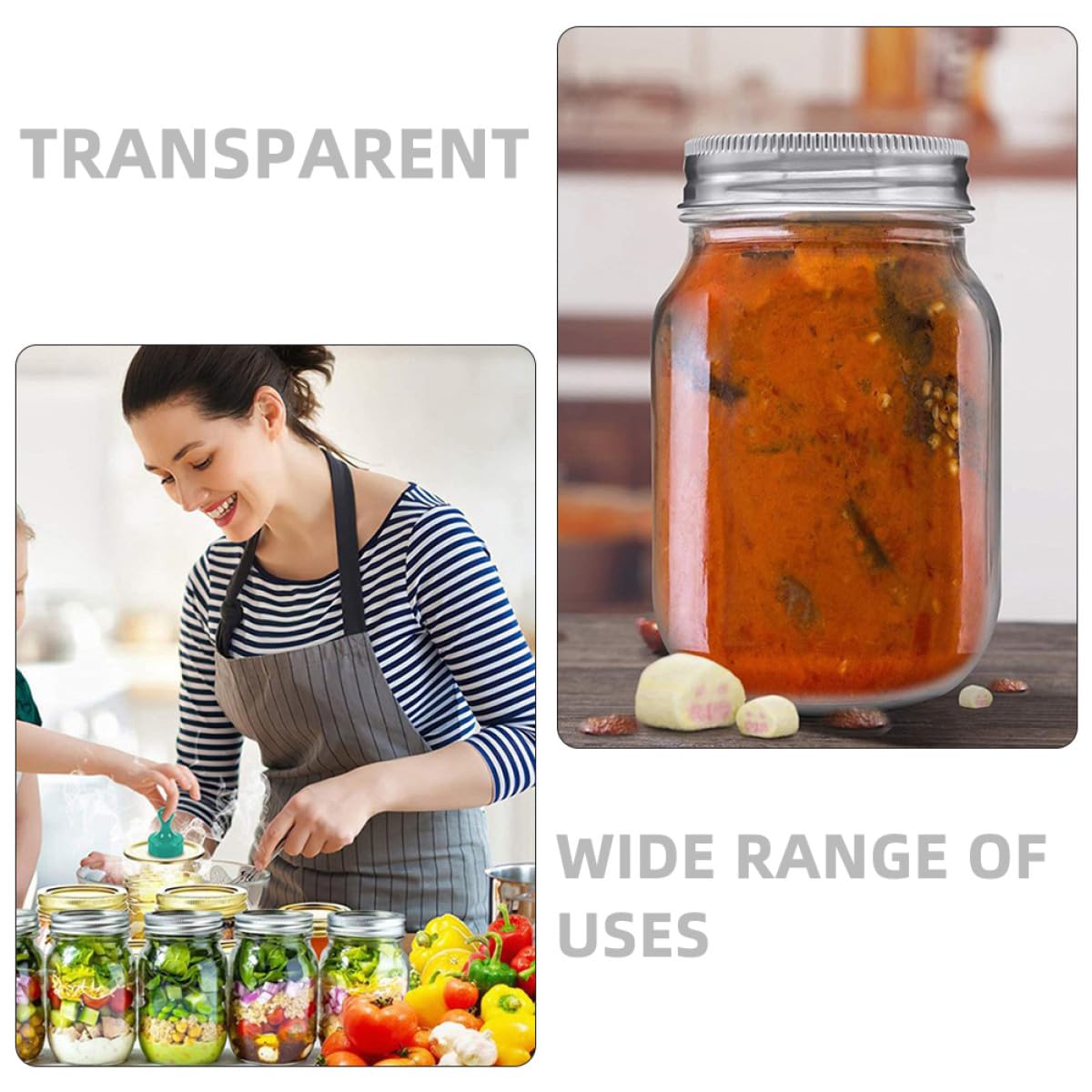 1 Satz 4 Stück Glasgefäße mit Luftdichtem Deckel Multifunktionale Glasdosen aus Glas für Lebensmittelaufbewahrung Beim Kochen und Unterwegs