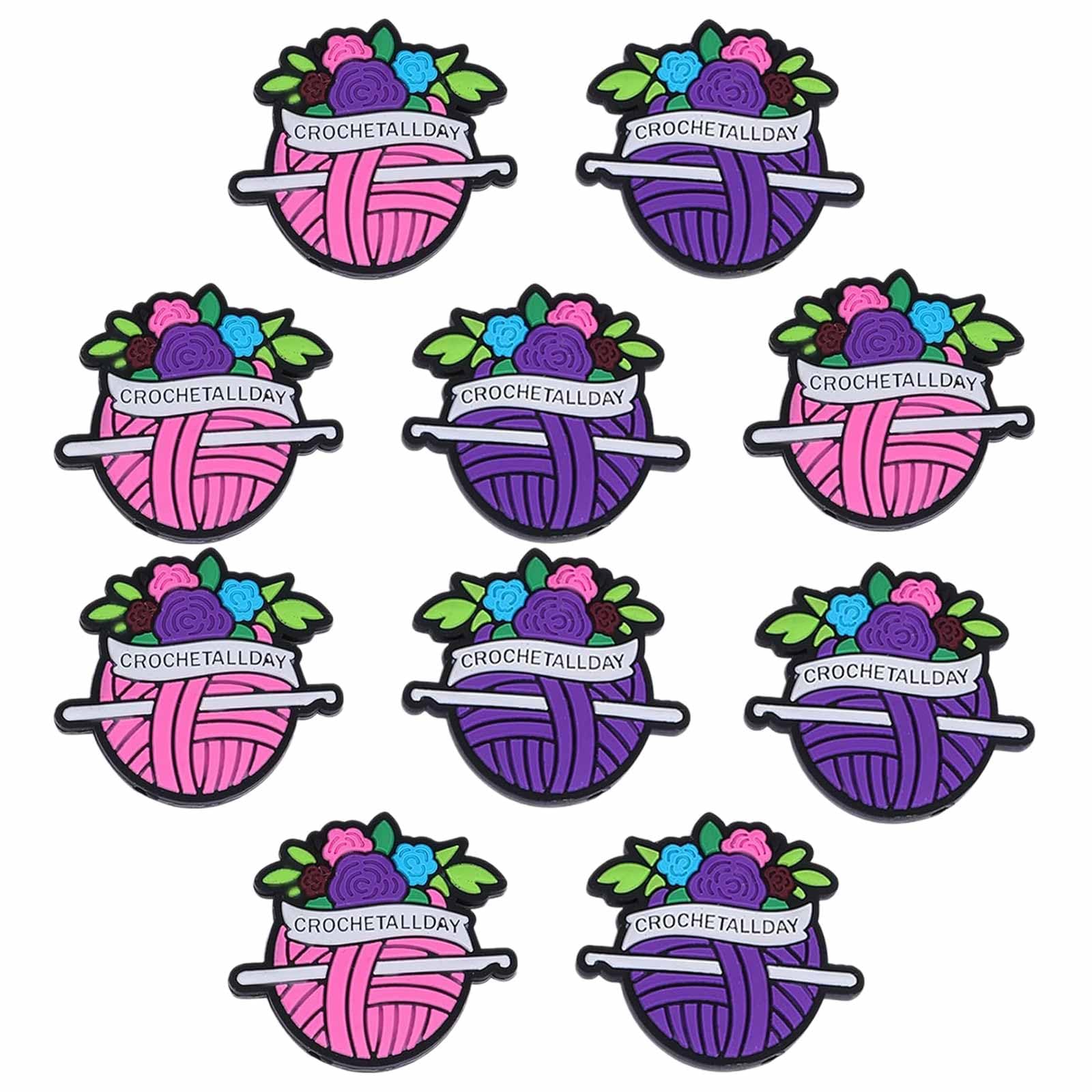 10pcs Knitting Needle Stoppers Yarn Shape Knitting Needle Point Protectors Stitch End Caps for Knitting Supplies Accessories