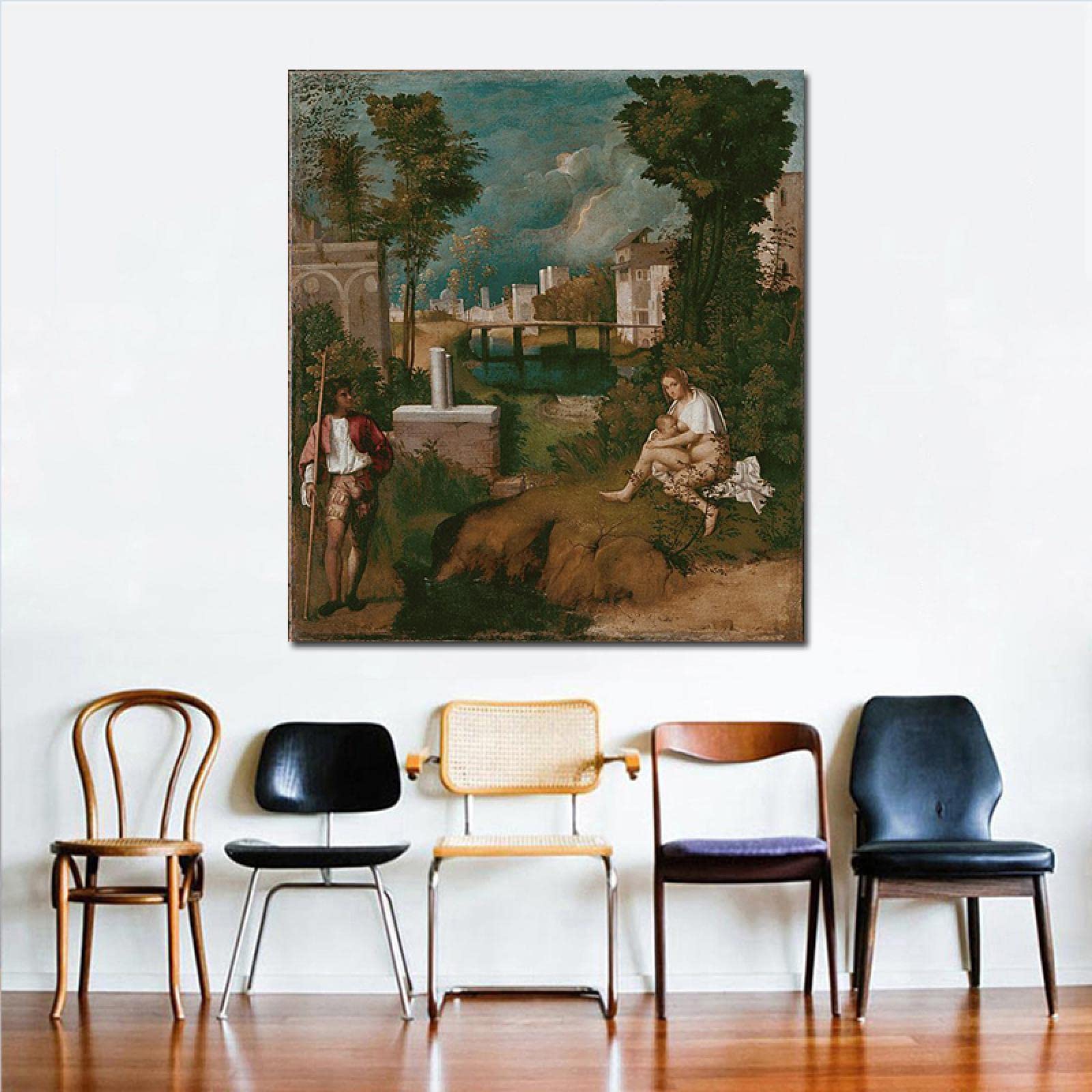 Amazon.co.jp: ジョルジョーネ。有名な絵画の複製-「テンペスタ