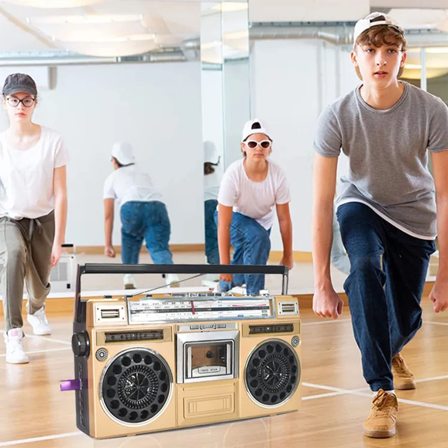 Przenośny Boombox, Przenośny Rejestrator Odtwarzacza Kasetowego, Retro Błękitnogootek, Wsparcie SD/USB, Radio Radio-4 AM/FM, USB I SD