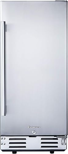 Kalamera 15 inch Stainless Steel Beverage Refrigerator, Under Counter Beverage Cooler for 104 Cans with 32-41℉ Temper...
