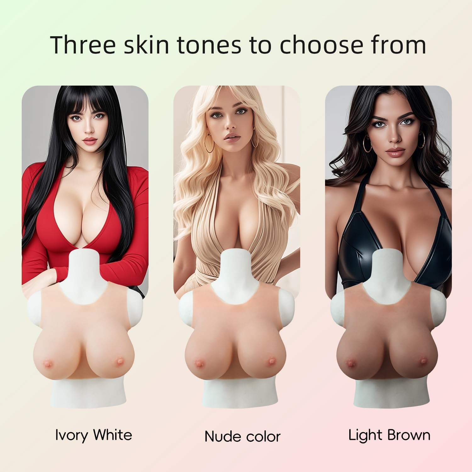 Fake Boobs Breast Forms Silicone Breastplate False Breasts B-G Cup for Crossdresser Womens(Silicone Gel Filling)