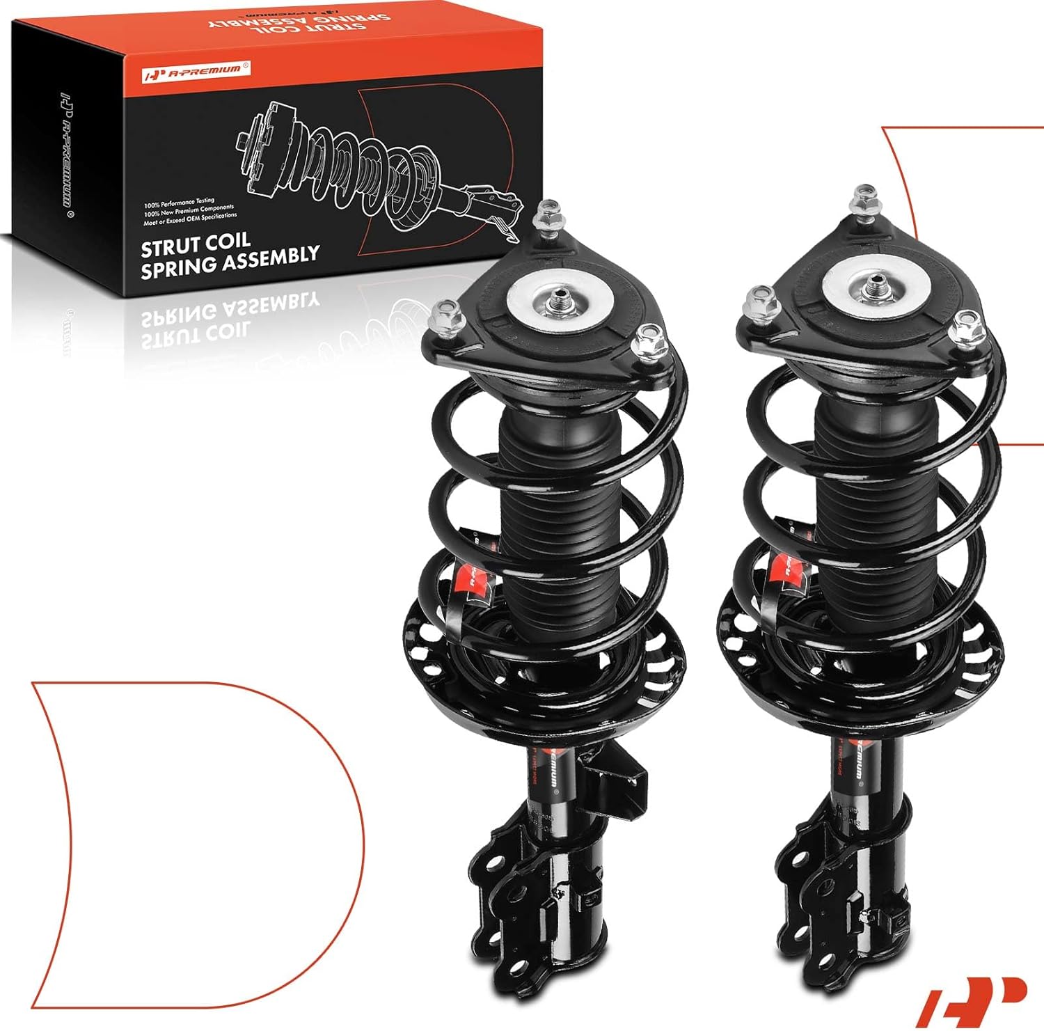A-Premium Front Complete Struts Compatible with Kia Soul 2014-2019 - 2x Replacement Suspension Shock Absorber with Coil Spring Assembly