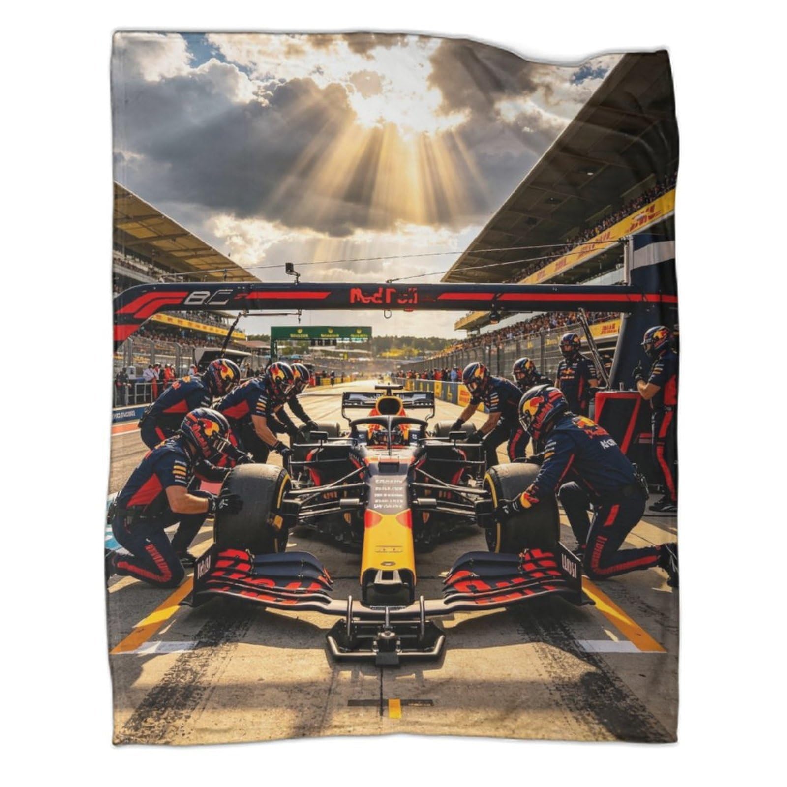 60x80 cali (150 x 200 cm) Pokrowiec Formulaa Racing 340 GSM, miękka, lekka i oddychająca kołdra na wszystkie pory roku Pit Stop Koc polarowy podróżny