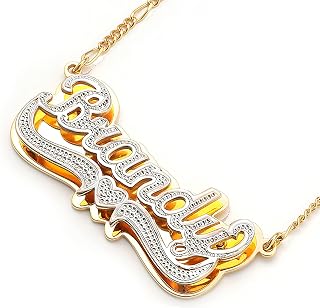 Amazon.com: gold name plate necklace