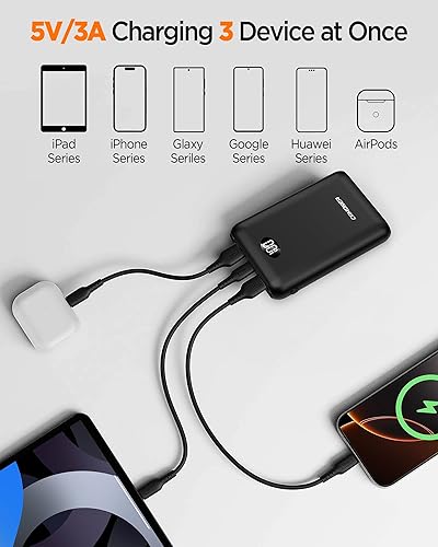 Miniatura 4 de Banco de energía de 5 V 10000 mAh para chaleco calentado, batería de chaqueta calentada con puertos de salida CC y USB, recarga rápida