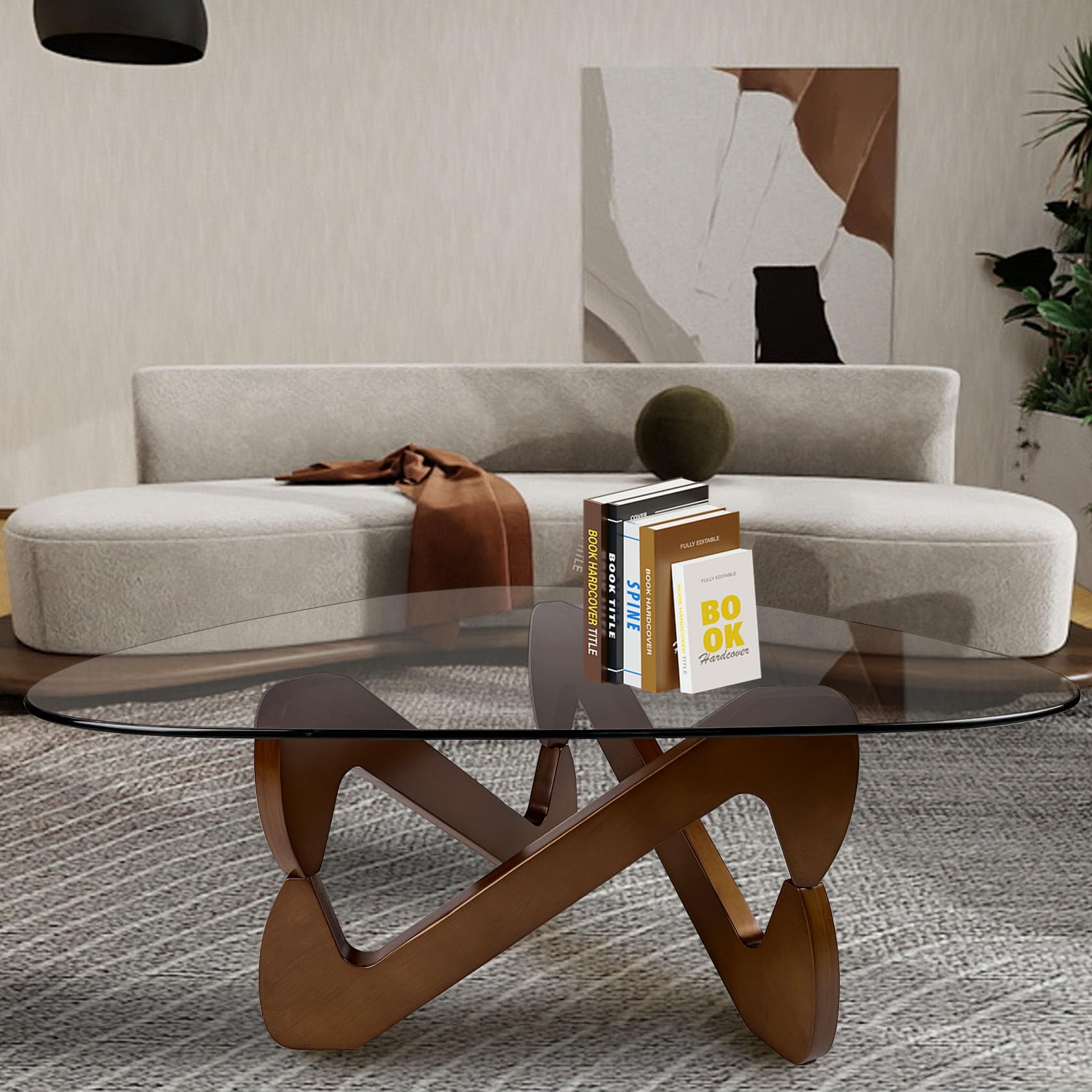 ミッドセンチュリーデザイン ガラス製 サイドテーブル コーヒー