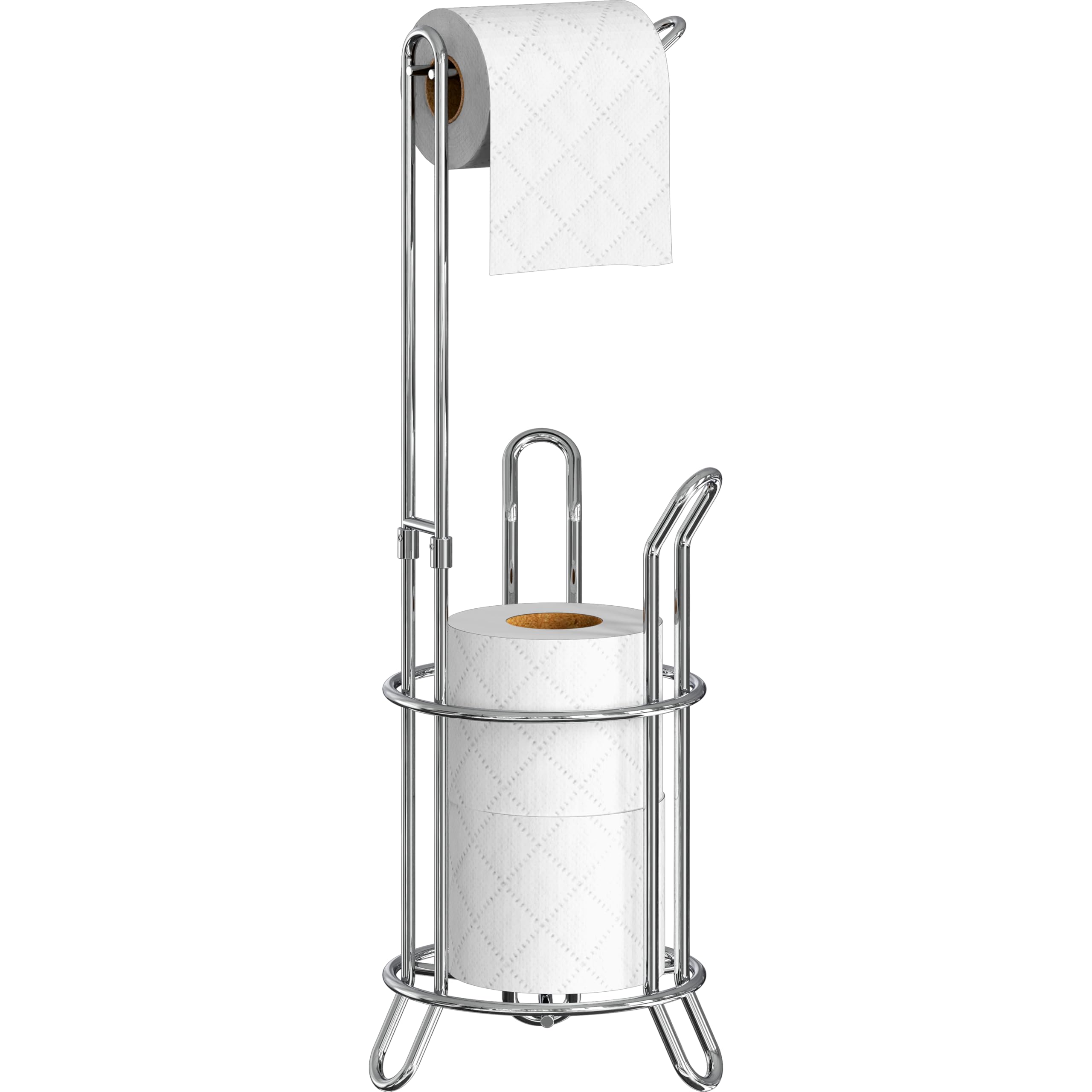 Simple Houseware Bathroom Toilet Tissue Paper Roll Storage Holder Stand Chrome