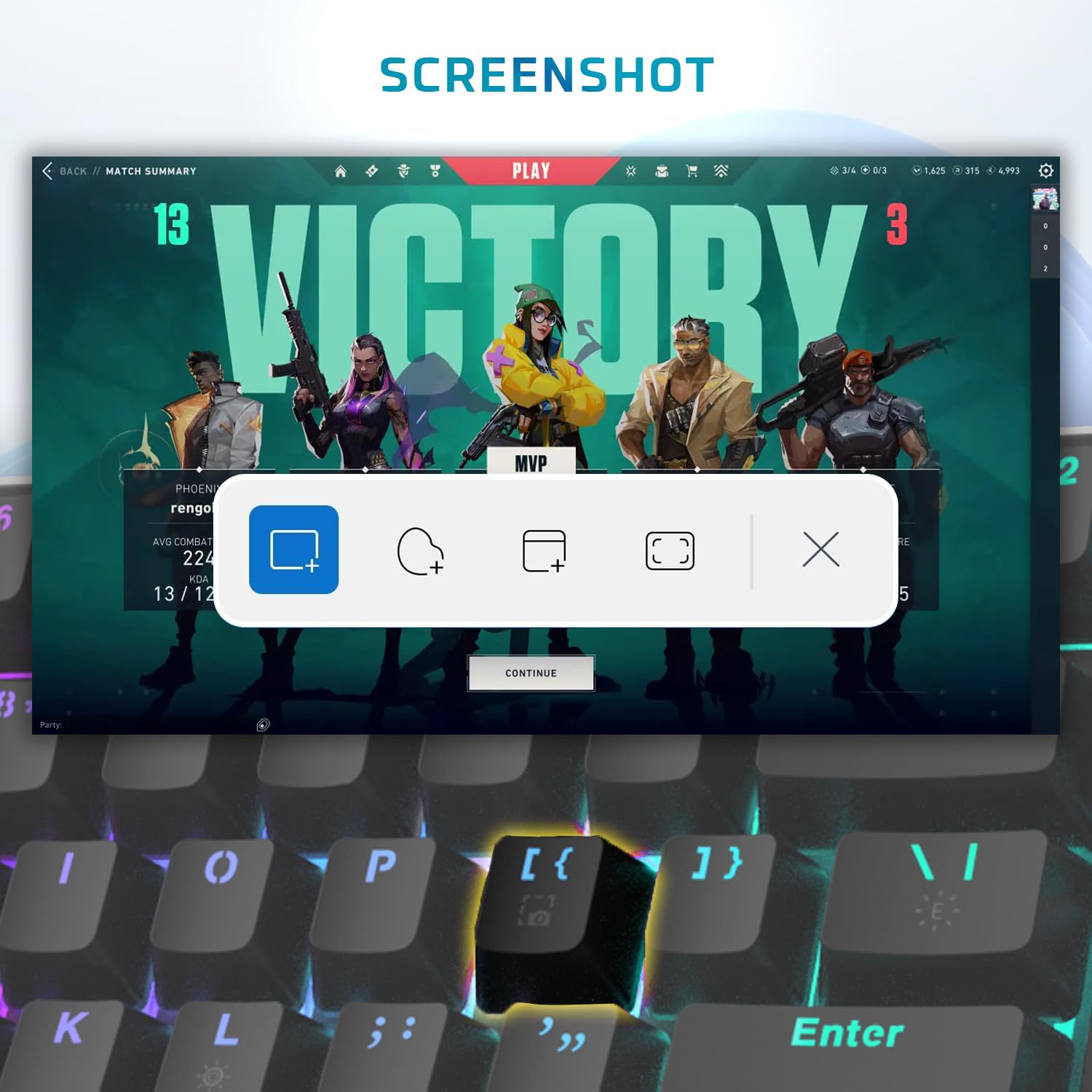 EvoFox Katana X2 FS Mechanical Gaming Keyboard | 3‑Pin Replaceable Clicky Blue Switches, Dynamic Backlighting, All Keys Anti‑Ghosting, Volume Knob, Copilot, Xbox Gamebar, Screenshot & More (Black) — Amazon image 9