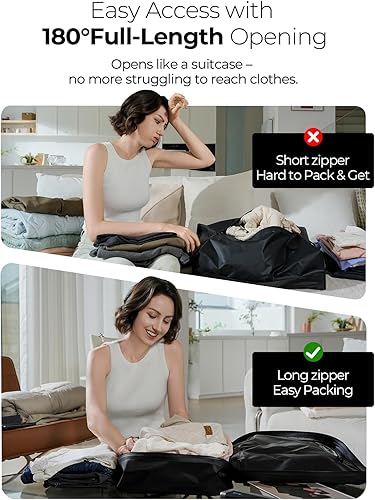 Miniatura 2 de Bolsas de vacío para viajes con bomba inalámbrica, cremallera abierta de 180, impermeable IP67, bolsas de compresión reutilizables que ahorran