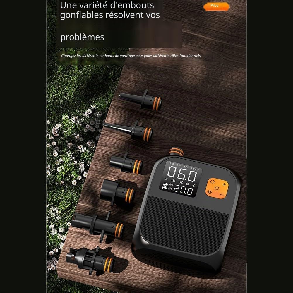 ZYWUOY Pompe gonflable pour canoë - Portable - Sans fil - Rechargeable - Électrique - Pour kayak - Surveillance de la pression en temps réel