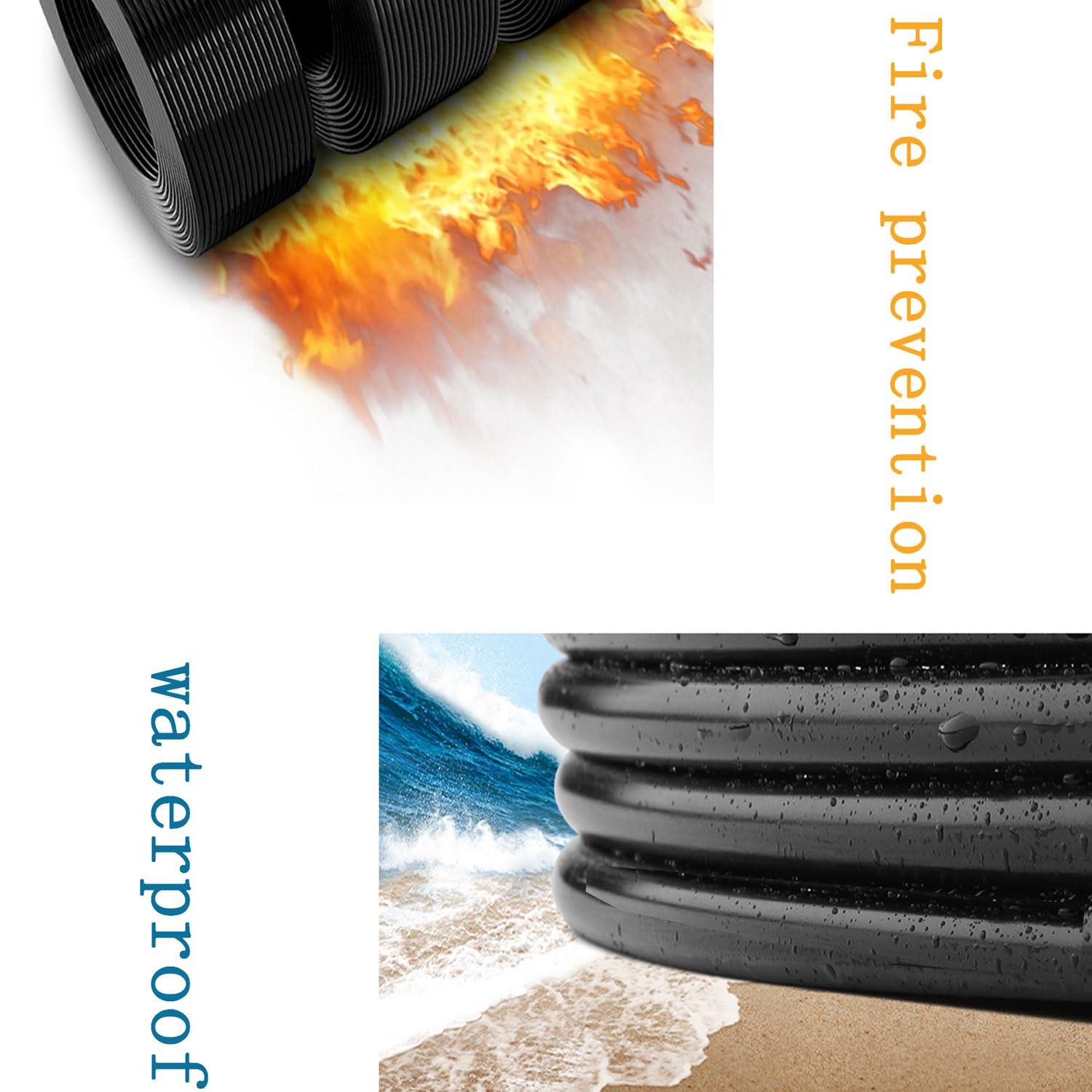 Electrical Wire, 33ft, 2 Conductor, Stranded PVC, Oxygen Free Copper, Automotive, Lighting (10AWG-2C, 82FT/25M)