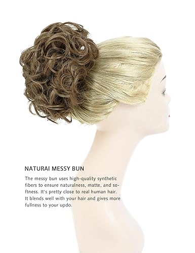 Miniatura 2 de Yamel - Extensiones de cabello de recogido de moño desordenado, con peines, para mujer
