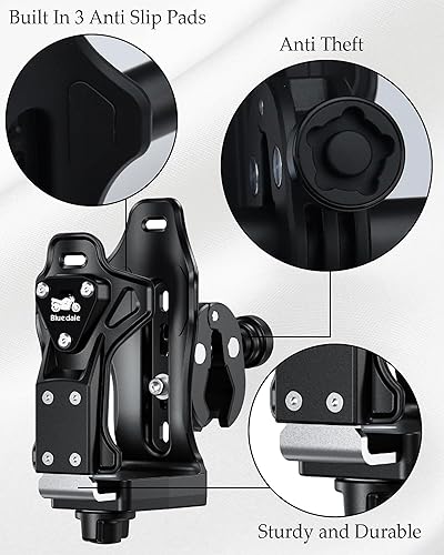 Miniatura 2 de Portavasos extragrande para motocicleta, ATV, soporte ajustable para botella de agua de 1.9 a 3.6 pulgadas, manillar universal antirrobo para