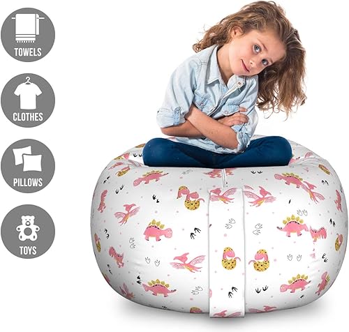 Miniatura 80 de Lunarable Silla de almacenamiento para adolescentes, coloridos patines de estilo retro, para actividades juveniles, para niñas y niños, divertido