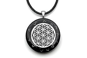 Orgone Pendant with Black Tourmaline, Shungite, and Silver Flower of Life