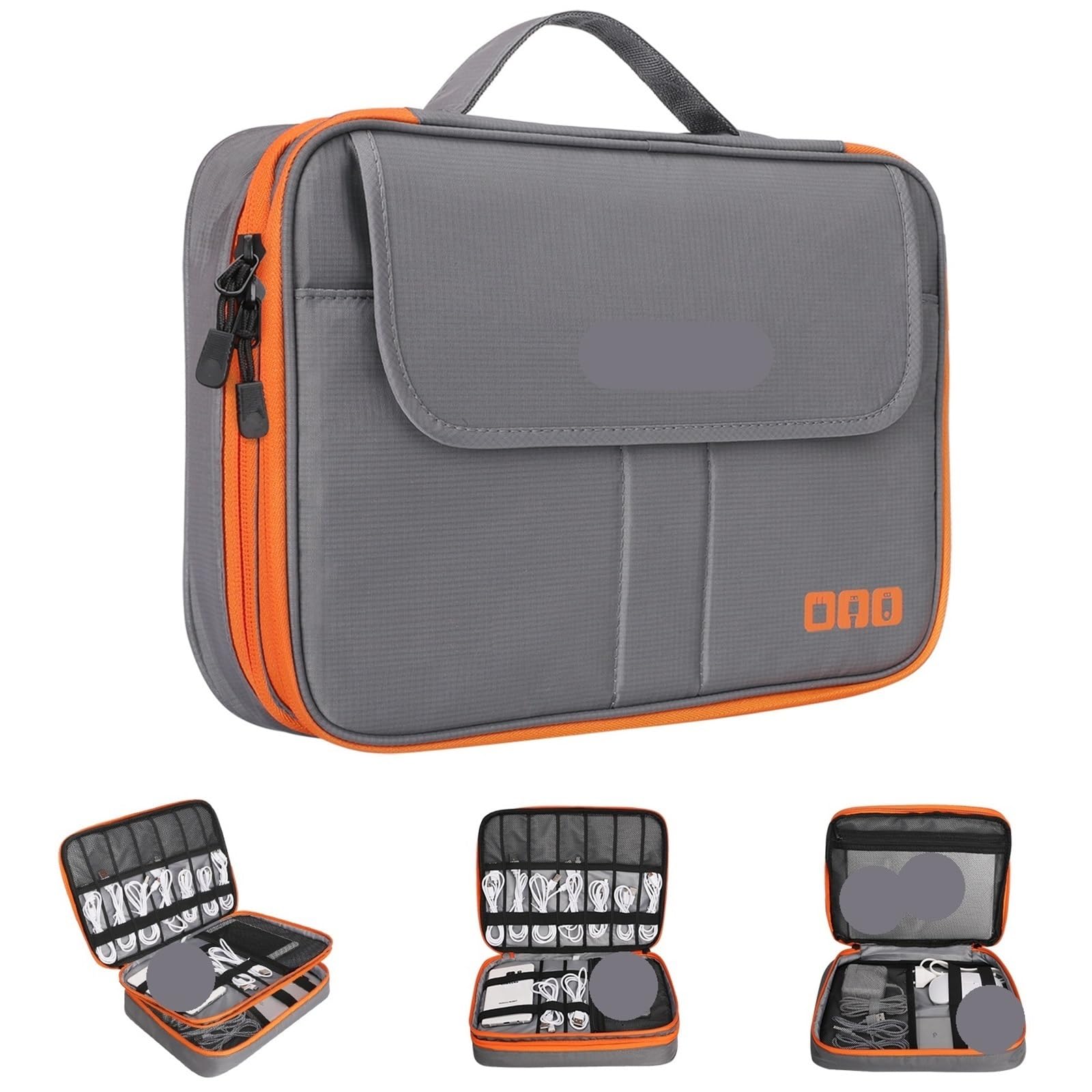 Organizer Cavi Borsa Organizer for Accessori elettronici da Viaggio di Grande capacità a Doppio Strato, Custodia for Gadget da Viaggio, Adatta for Cavi(Black)