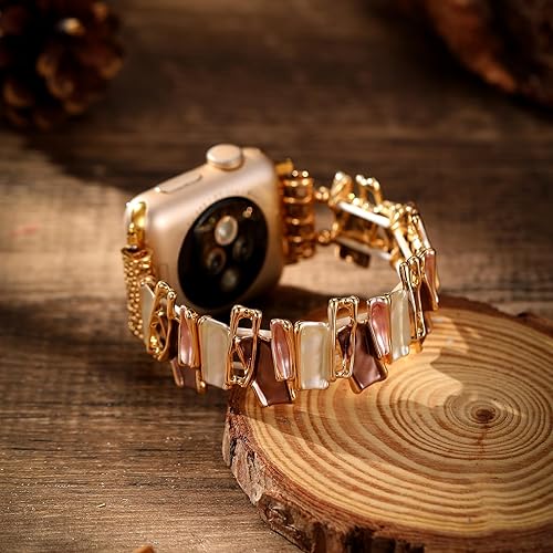 Miniatura 5 de JimBird - Correas elásticas compatibles con Apple Watch de 1.49, 1.57, 1.61, 1.65, 1.73 y 1.73 pulgadas, correa elástica de joyería compatible con