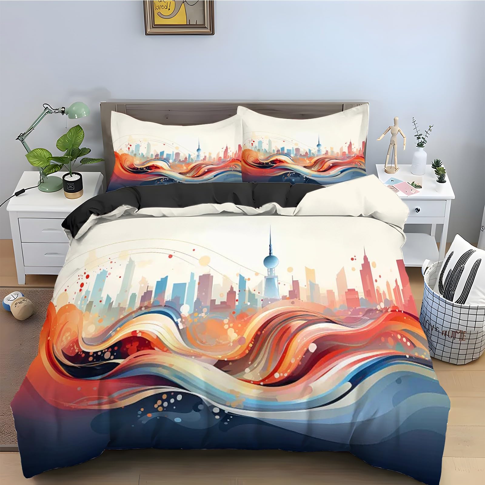 Housse de couette 90x190 à zip pour enfiler votre couette sans aucun effort