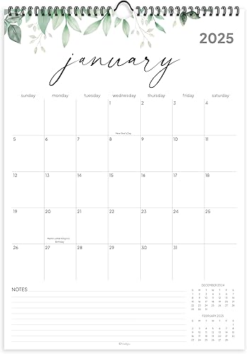 Miniatura 1 de Calendario de pared 2024-2025, 18 meses, desde enero de 2024 a junio de 2025, fechas julianas, calendario de pared grande de 17 x 12 pulgadas con